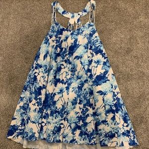 White and Blue flowy dress
